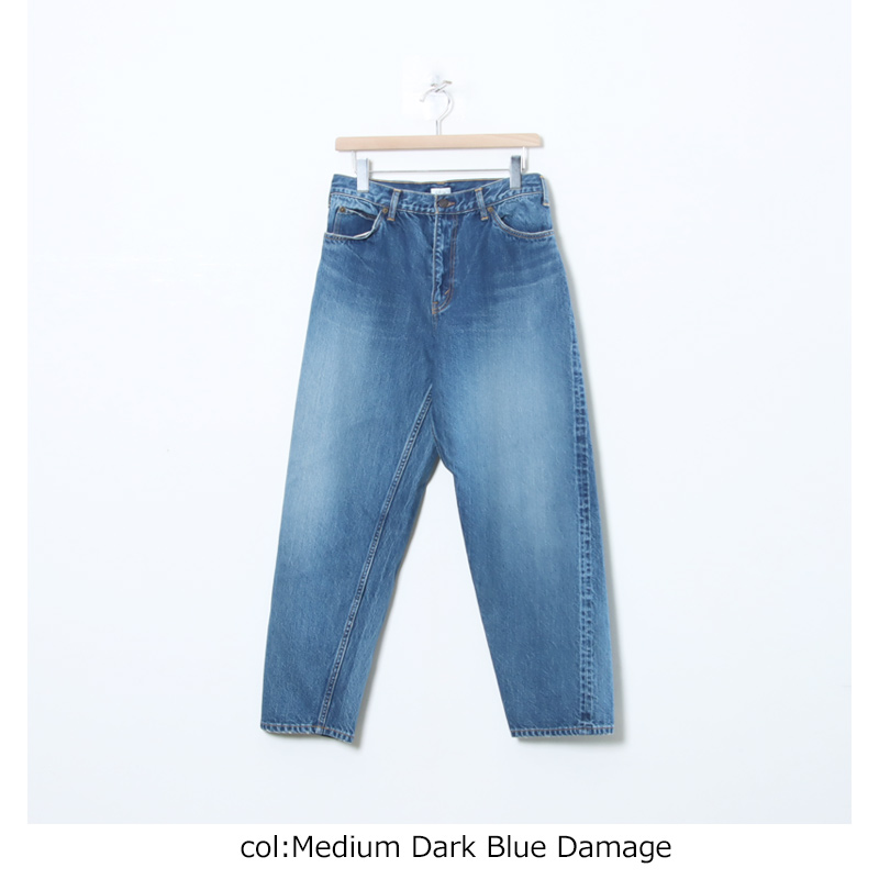 CIOTA (シオタ) New Wide Tapered 5 Pocket Pants - Medium Dark Blue