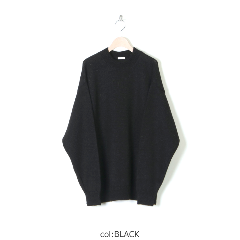 COMOLI (コモリ) ブラックアルパカ クルーネックニット