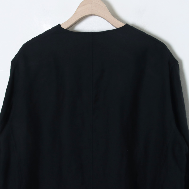 COMOLI (コモリ) リネンサテン ノーカラージャケット