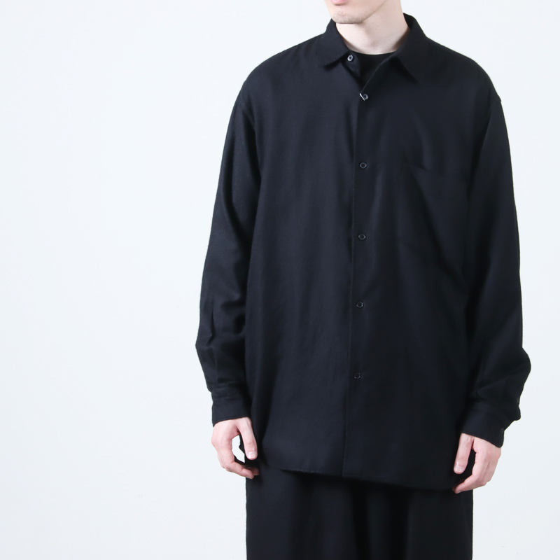 COMOLI (コモリ) カシミヤシルク 製品染シャツ