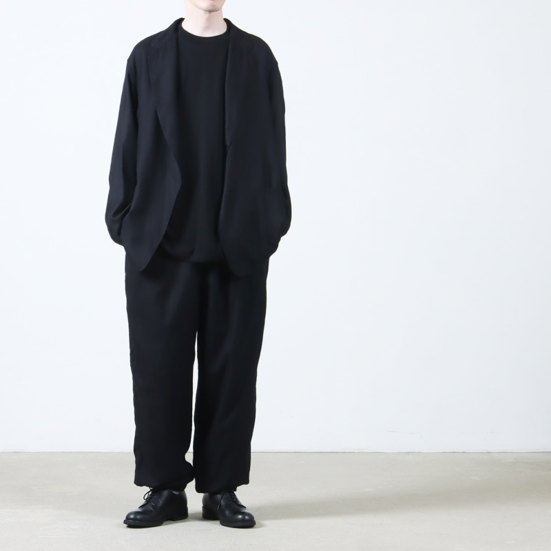 COMOLI (コモリ) カシミヤシルク 製品染ドローストリングパンツ