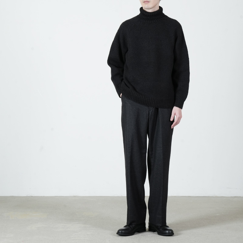 COMOLI (コモリ) カシミヤ和紙 ハンドタートルネックニット