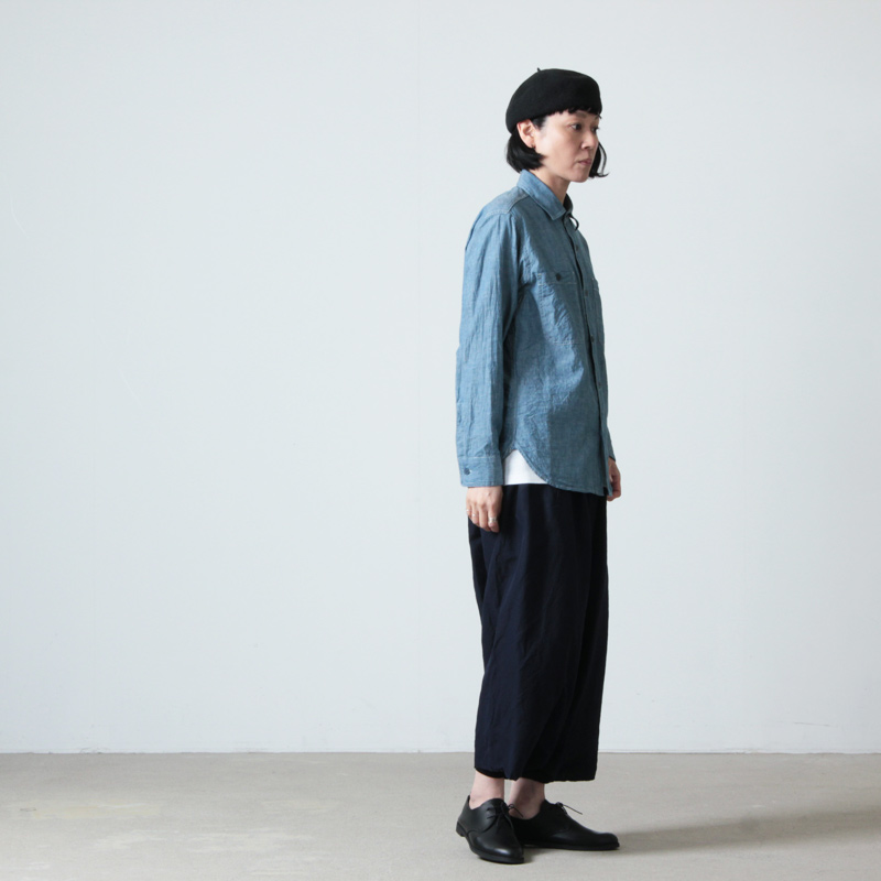 FACTORY (ファクトリー) 綿麻サルエルパンツ（シワ加工）