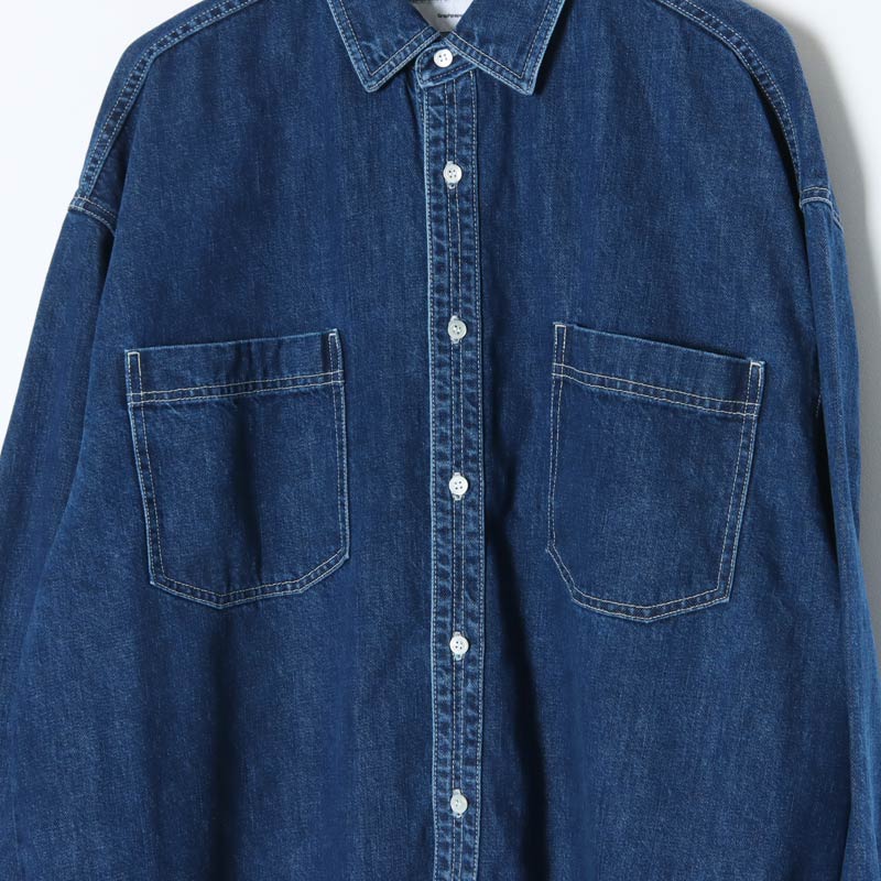 Graphpaper (グラフペーパー) Denim Regular Collar Shirt FADE