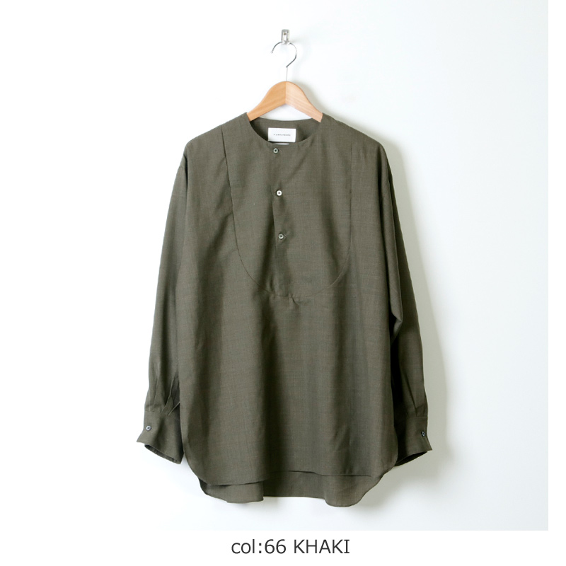 MARKAWARE (マーカウェア) NO COLLAR PULL OVER SHIRT / ノーカラー