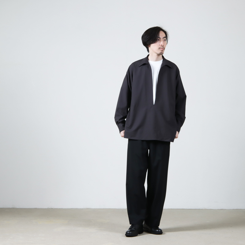MARKAWARE (マーカウェア) ORGANIC WOOL 2/80 TROPICAL VAREUSE SHIRT
