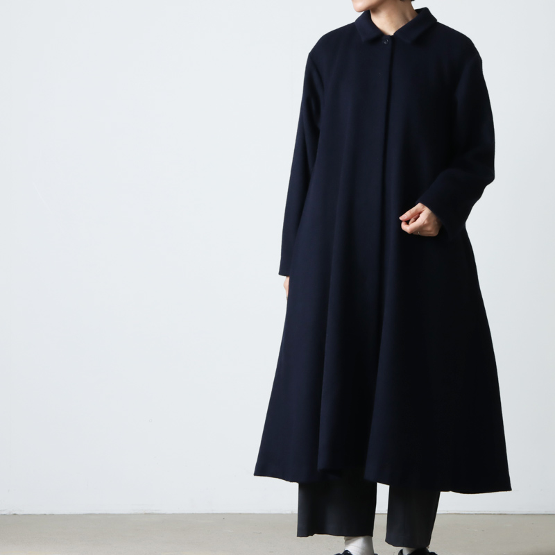 mizuiro ind (ミズイロインド) ステンカラーフレアコート