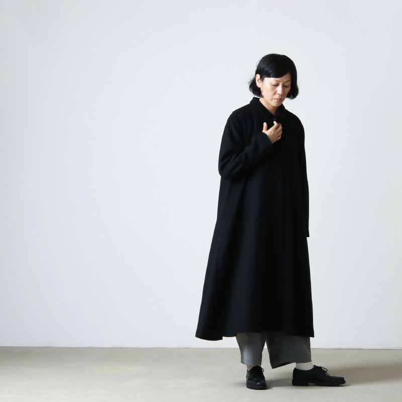 mizuiro ind (ミズイロインド) ステンカラーフレアコート