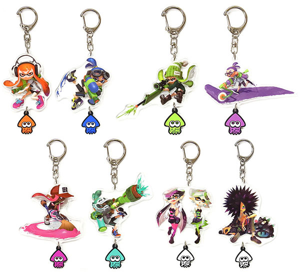 スプラトゥーン イカす ラバーつき アクリルキーホルダー 全8種セット