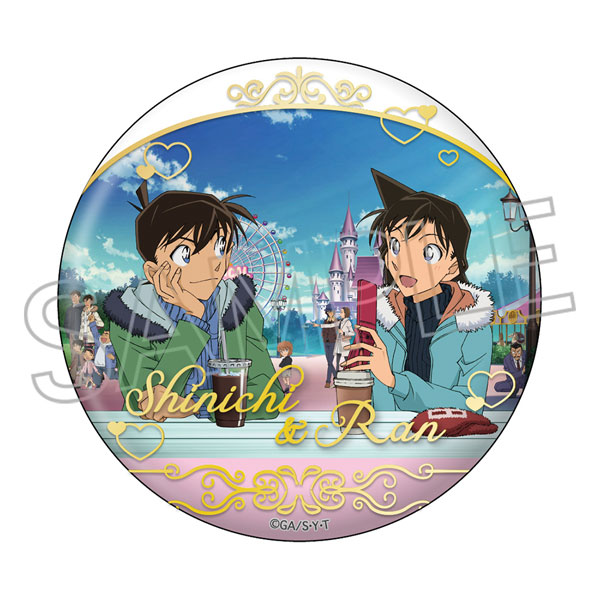 名探偵コナン メタリック缶バッジ 工藤新一＆毛利蘭[ツインクル]《04