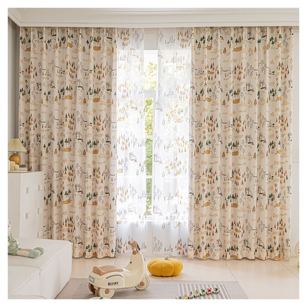 既成 4枚組 カーテン プーさん フォレスト柄 | イオンスタイル