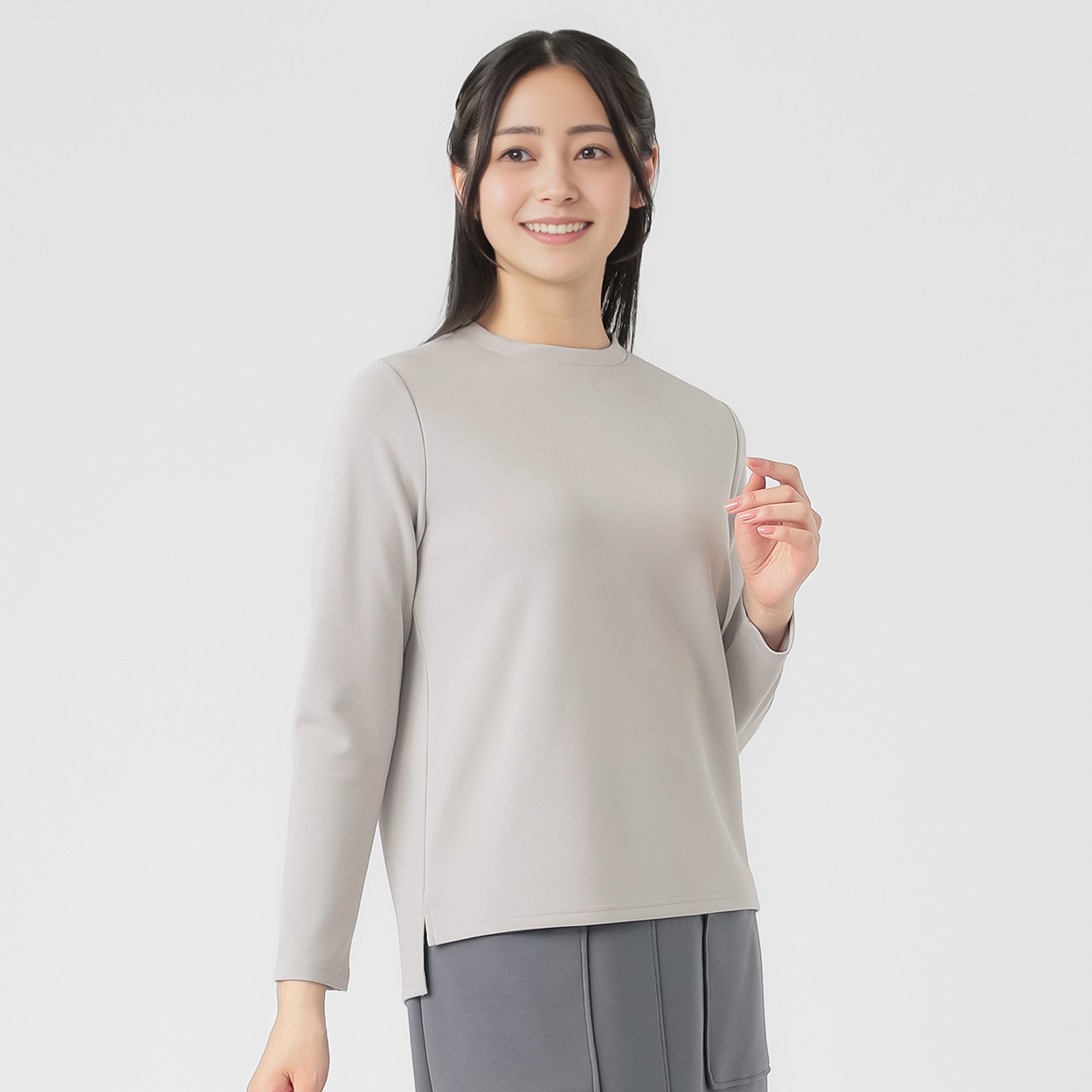 ダンボールニット ハイネックプルオーバー レディス EMMA JAMES(エマ