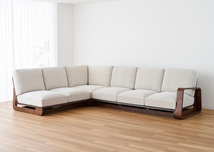 テン・ハイバックソファ v04 コーナーセット～上質な座り心地と無垢材