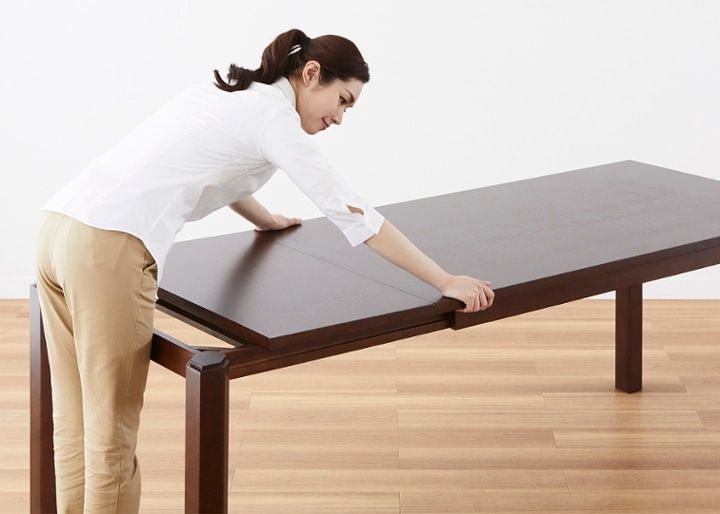 エクステンション・ダイニングテーブルv02 1450～伸長式～天板を伸長し