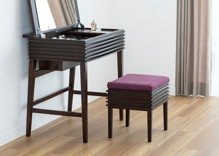 a.flat ルーバー・ドレッサースツール 椅子 オットマン（替カバー付