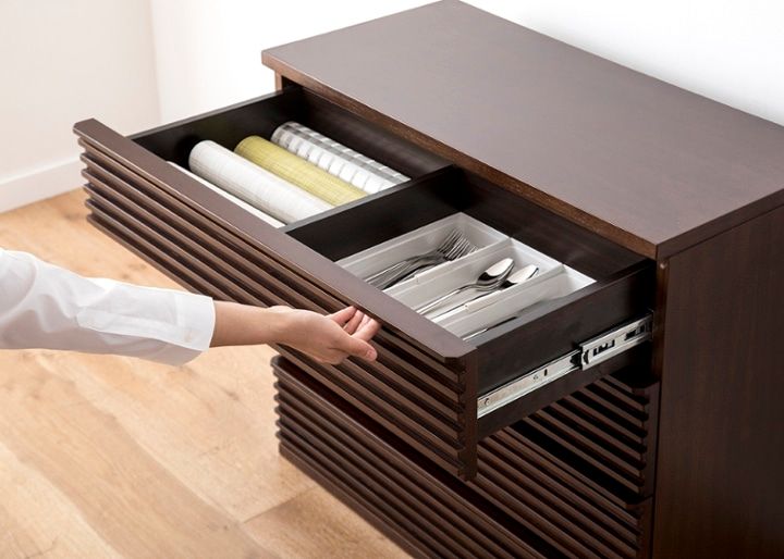 ルーバー・キャビネットv02 850 L ～チェスト～波から着想を得た横