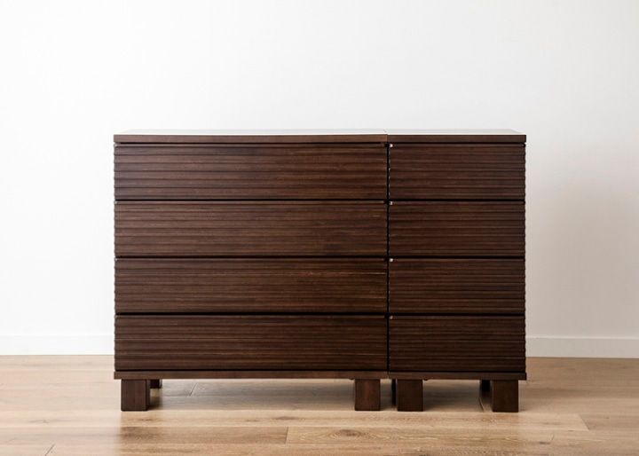 ルーバー・キャビネットv02 H セット ～チェスト～波から着想を得た横