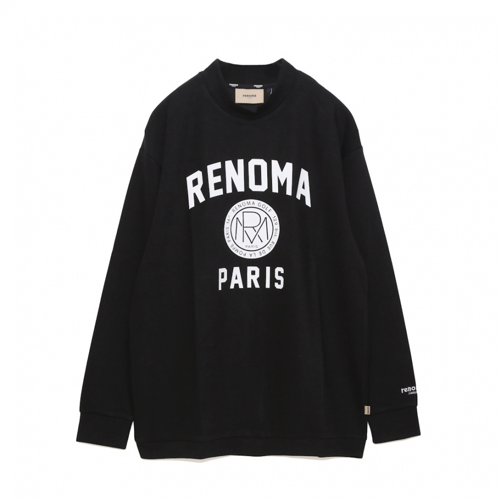レノマ ゴルフウェア 長袖シャツ 秋 冬 BASIC COLLEGE LOGO MOCK NECK
