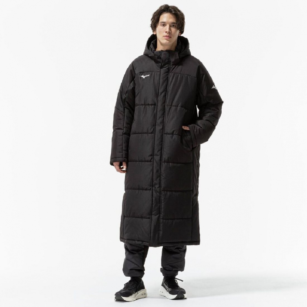 MIZUNO ミズノ XO メンズ ベンチコート 刺繍ロゴ ブラック Mizuno