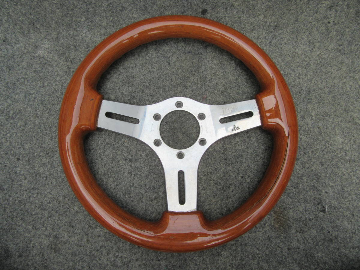 OBA ウッドステアリング 当時物 30パイ オバハン 旧車(ステアリング