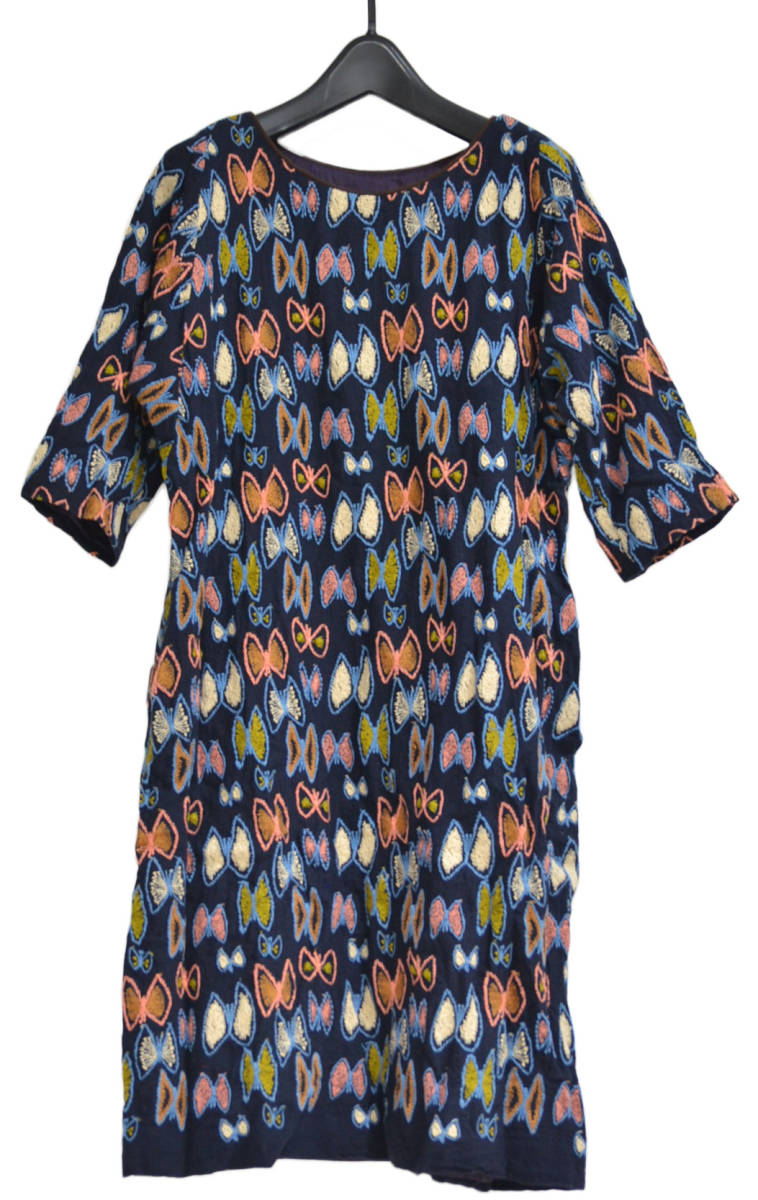 mina perhpnen ミナペルホネン sky flower スカイフラワー 蝶 刺繍