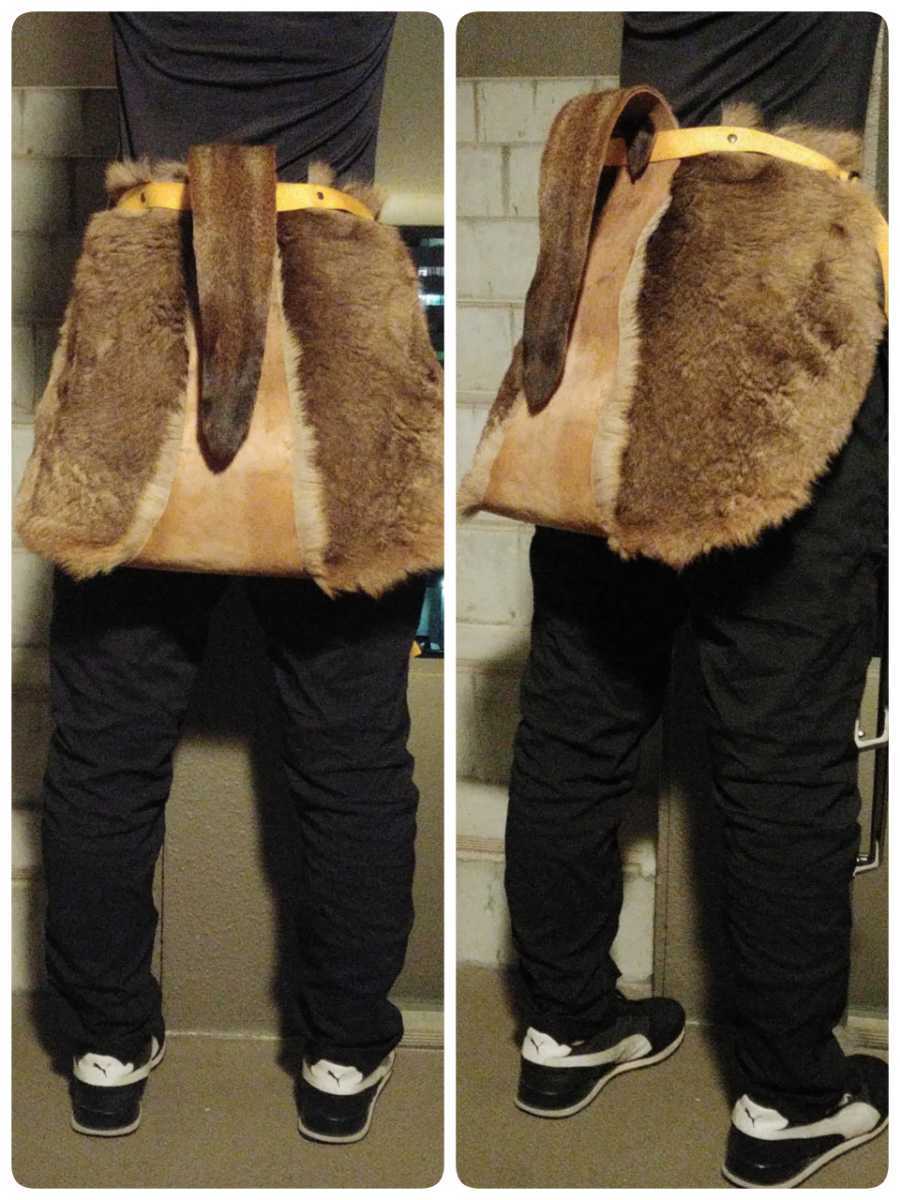 極上 ラビット 尻あて ウサギ 登山 毛皮敷物 ヒップガード スキー 山菜