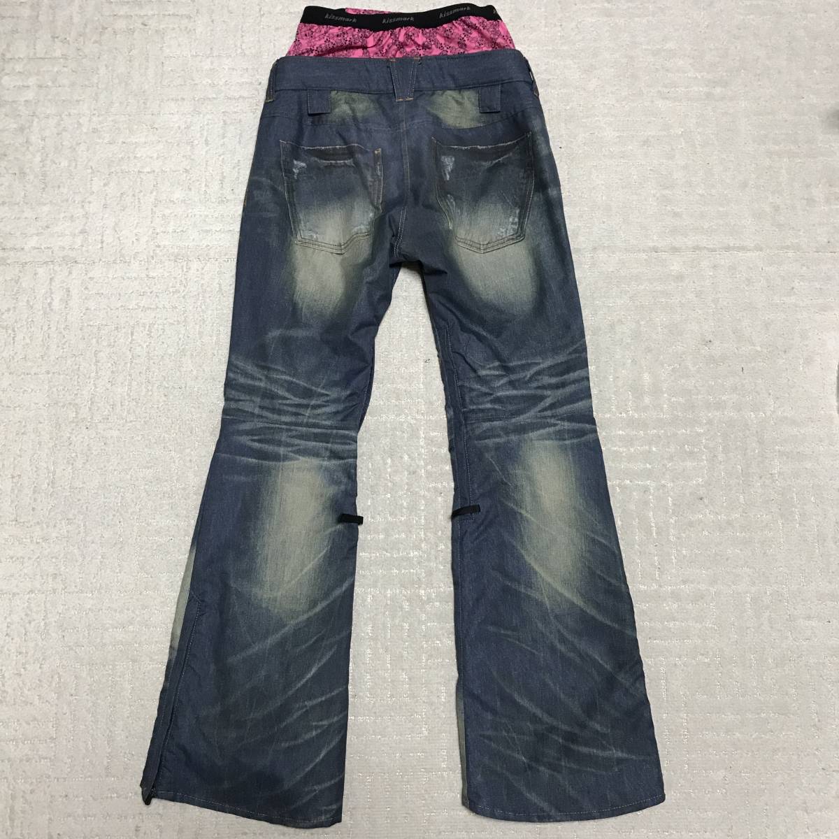 美品 キスマーク デニム柄 スノボパンツGACKT ガクト ルージュ