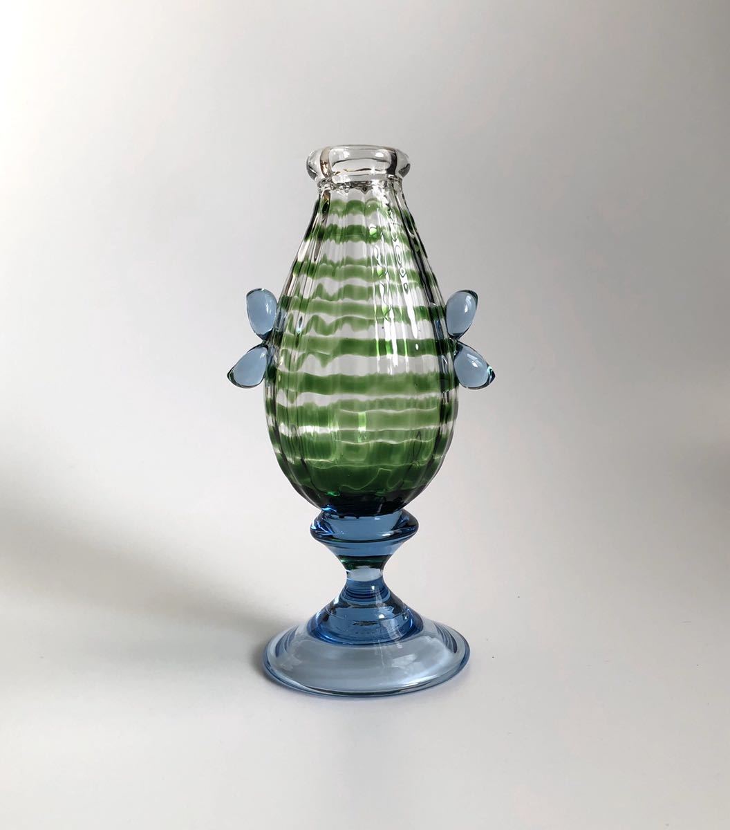 舩木倭帆 吹きガラス 花瓶 花器 骨董 民藝ガラス グラス 横山秀樹 小谷眞三