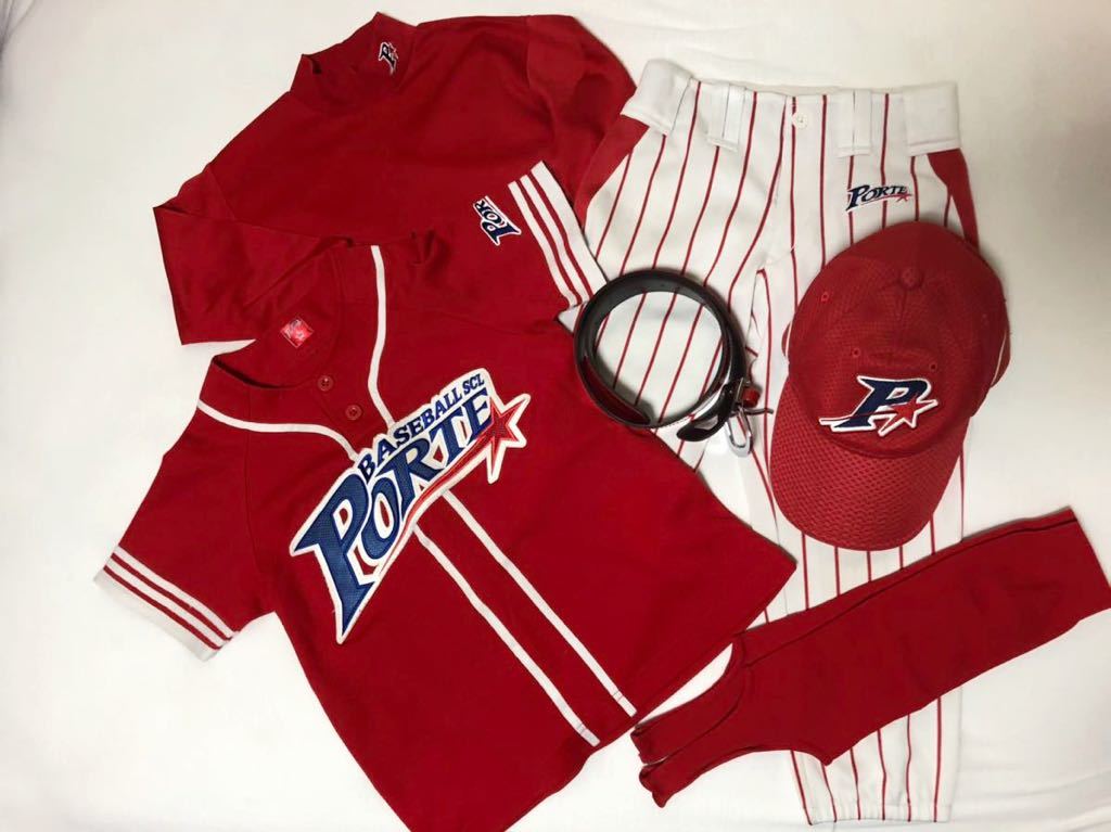 ポルテ野球ユニフォーム 130cm 6点セット ポルテ ユニフォームセット