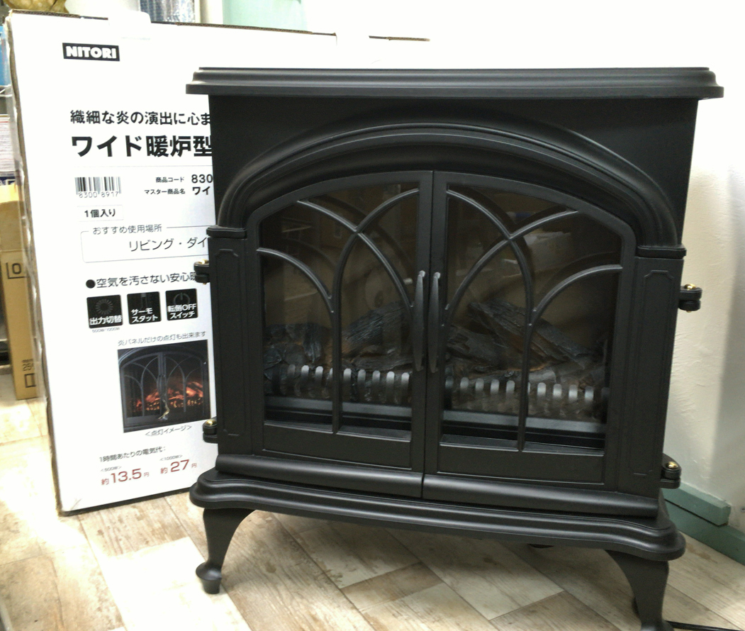 美品】NITORI 電気暖炉 BLT-999B-3 ヒーター 12109 美品】NITORI 電気