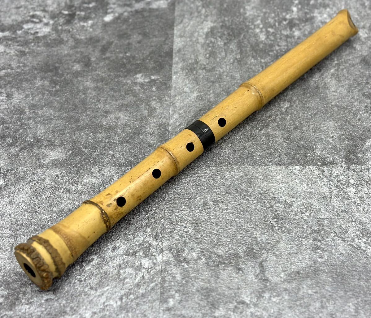 尺八 琴古流 在銘 3印 中継ぎ緩み無し 籐巻銀三線 音出し確認済み 状態