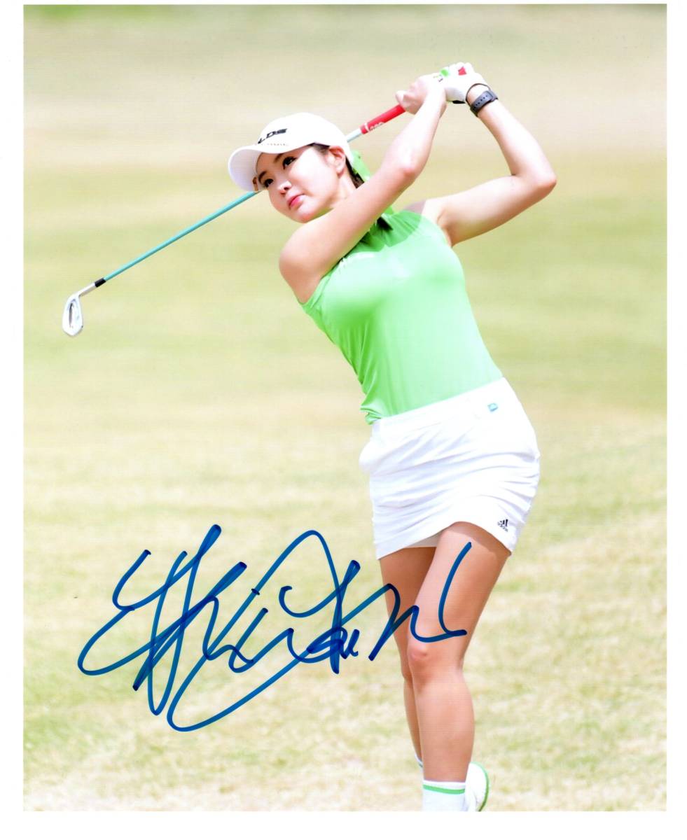 アン・シネ直筆サイン入り2Lサイズ写真…韓国女子プロゴルファー アン