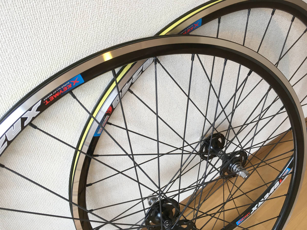 ピスト 競輪 前後ホイール 車輪 X-KEYMET(KINLIN) ピンク 傷有