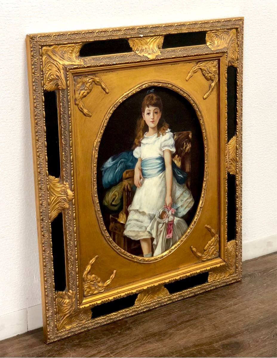 作者 K.TAKEDA 油絵 西洋人形 肉筆 F10号 額装 作者K.TAKEDA油絵西洋