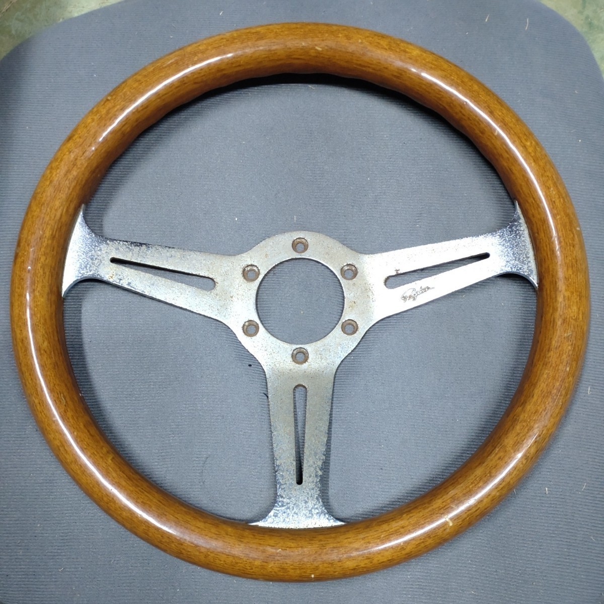 希少 ジャニス ホワイトウッド ステアリング 当時物 良品 ホーンボタン