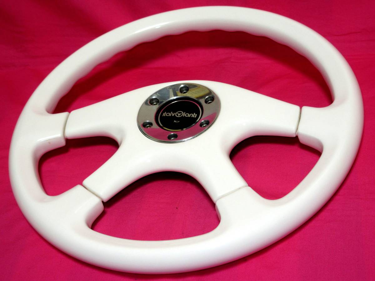 希少【italvlanti】イタルボランテ ステアリング ウッド 白 ホワイト