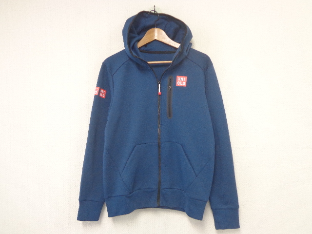 UNIQLO 錦織圭モデルドライストレッチスウェットパーカー L ネイビー