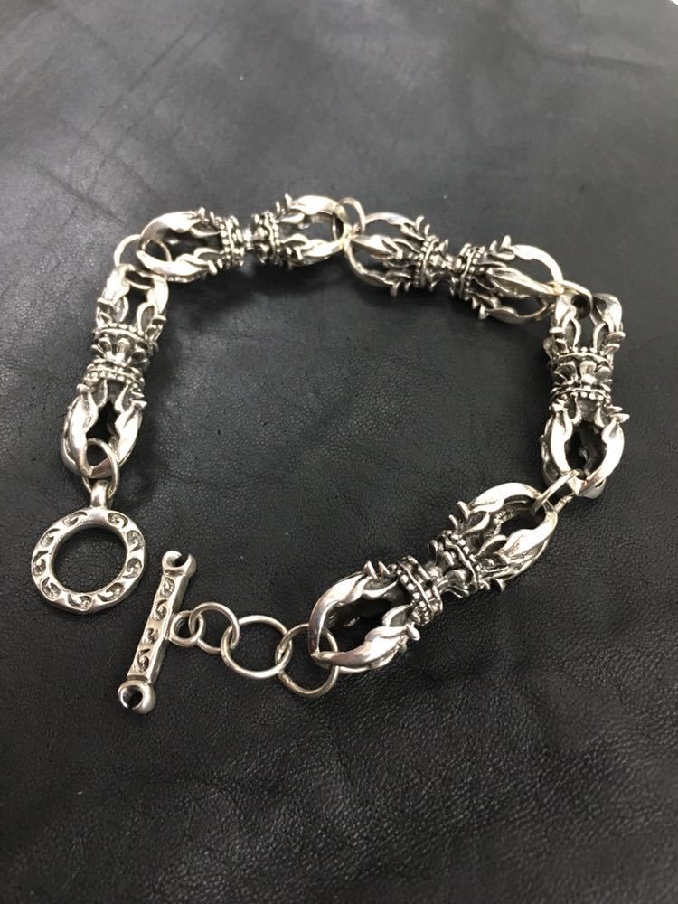 新品】美品 シルバー925製 ドージェ 5連 ブレスレット 22cm / 48g 金剛