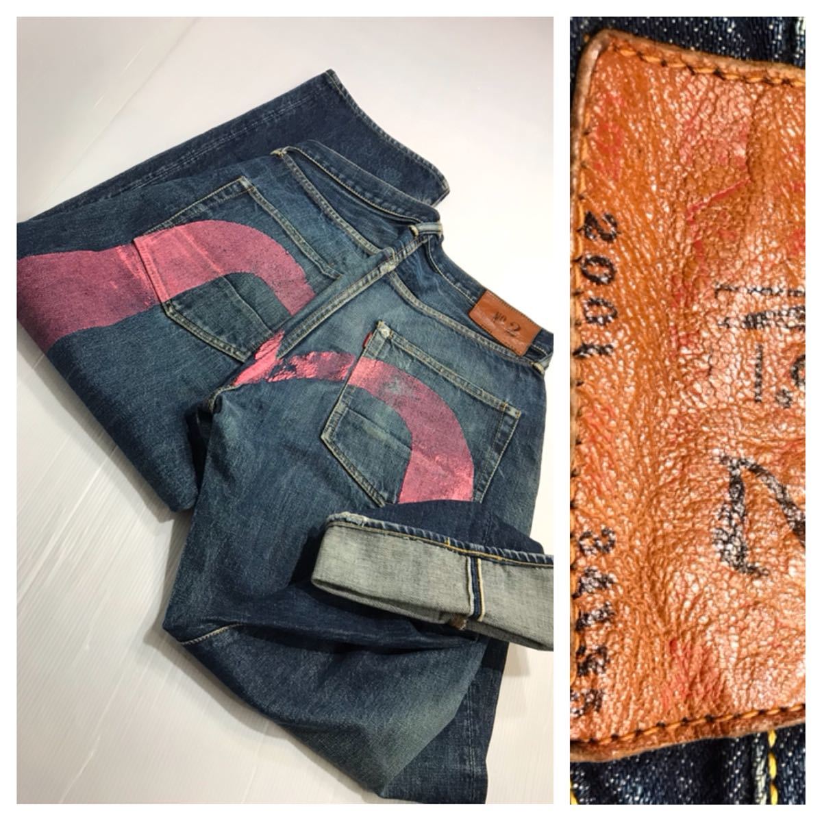 ビッグサイズ W40】EVISU 大黒 ビッグカモメ ピンク No2 2001 EVISU