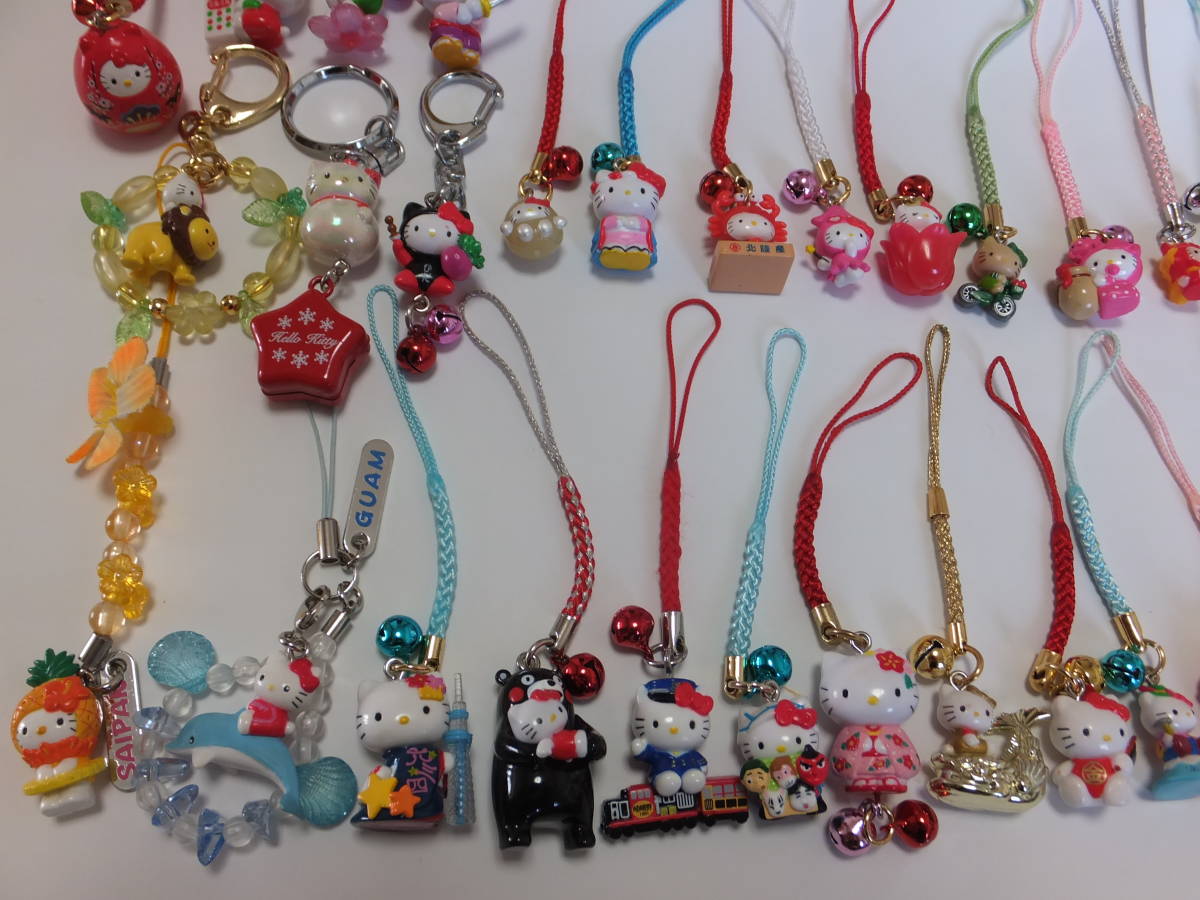 ハローキティ ご当地根付 ストラップ キーホルダー 38個セット ハロー