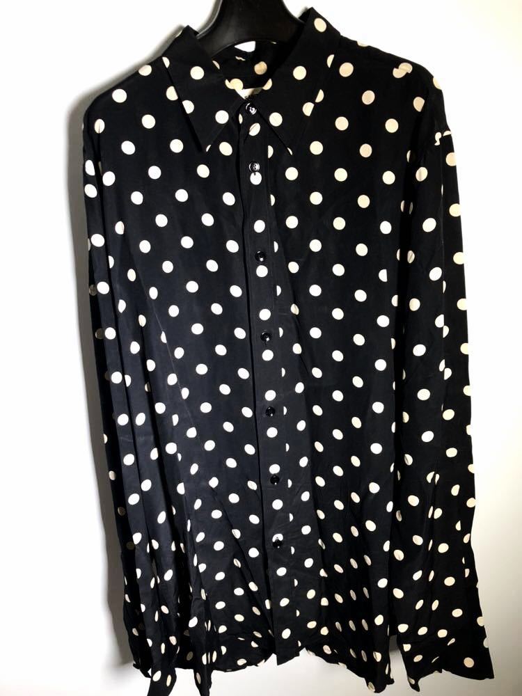 サンローランパリ 15SS AW ポルカドット ラヴァリエール シルク エディ期