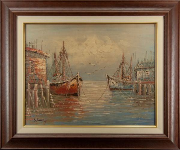 油彩画 藤島武二 『滞船』 F8号 額装 模写 2025年最新】藤島武