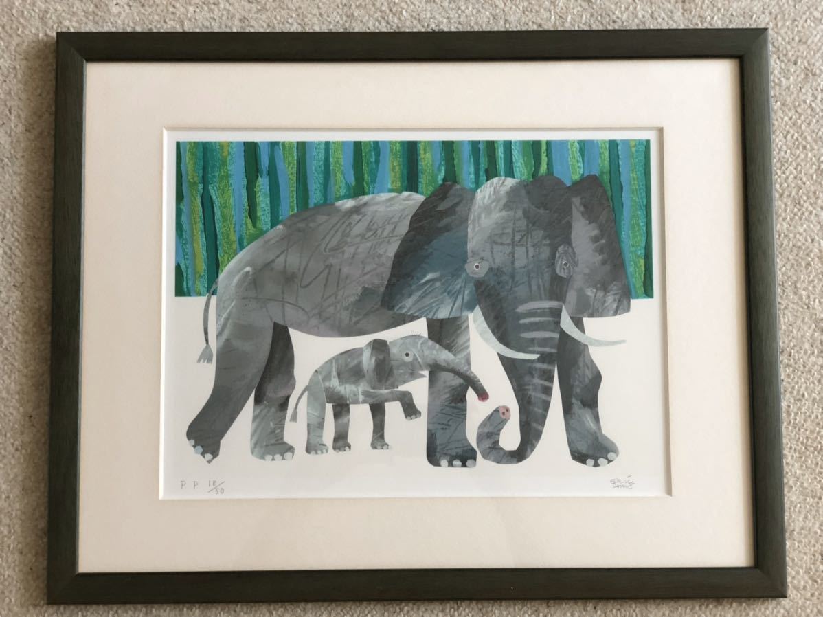 リトグラフ エリック・カール 象の家族 Yahoo!オークション - エリック