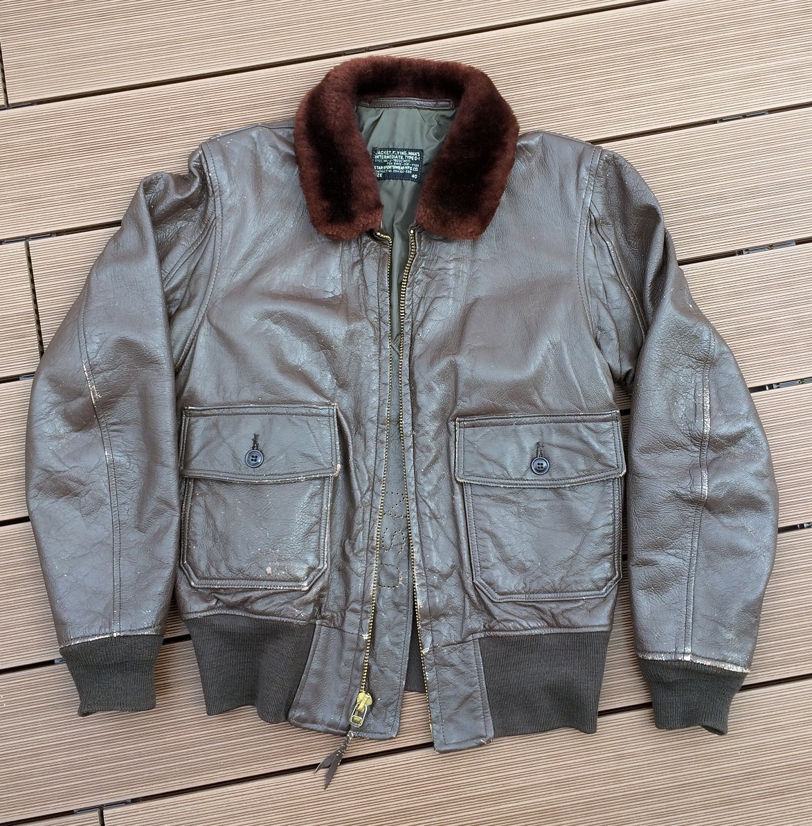 ナム戦期 64年会計 実物G1 スタースポーツウェア サイズ40 中古】G-1