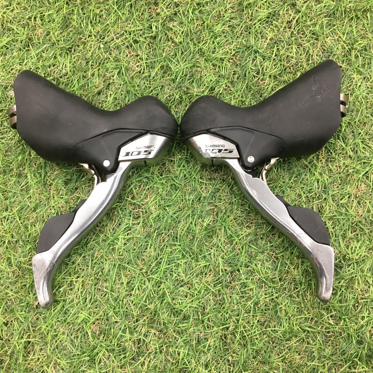 シマノ105 5700 stiレバー シルバー スリムになったSTI、シマノ105 ST