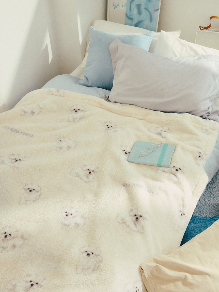 Sleep】DOG柄 プリント毛布(ブランケット・タオルケット)｜ルーム