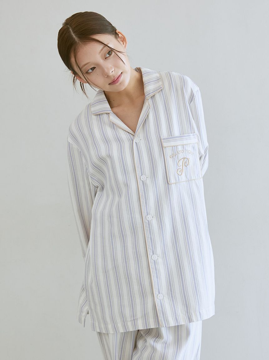 先染めストライプシャツ(シャツ)｜ルームウェア・パジャマ通販の