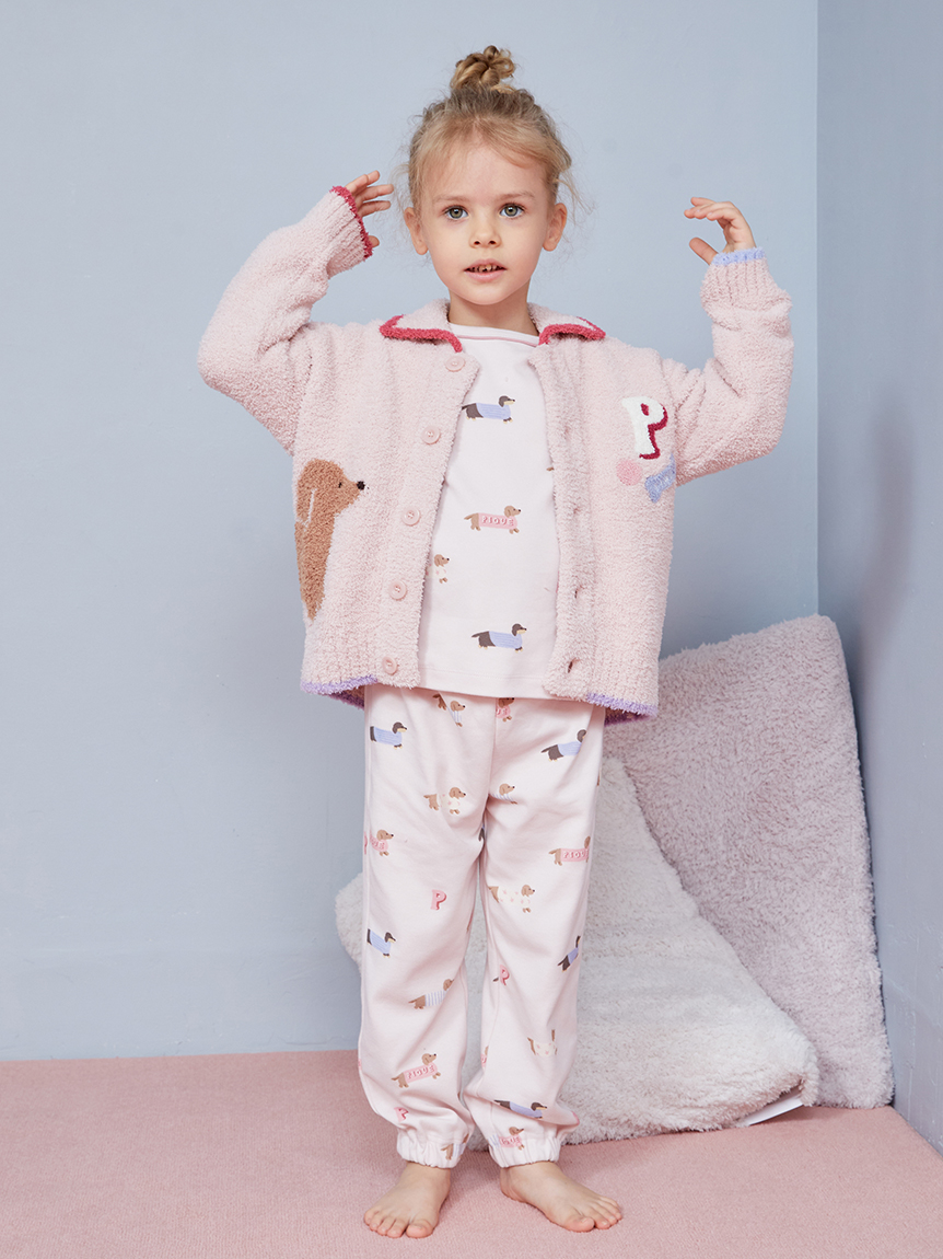 KIDS】ダックスフンド柄ロンT(カットソー＆Tシャツ)｜ルームウェア