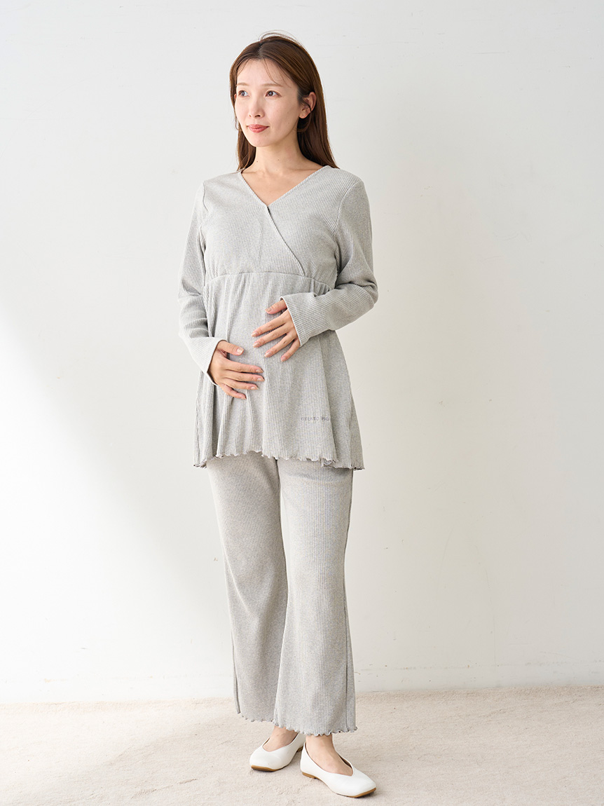 マタニティリブプルオーバー(カットソー・Tシャツ)｜ルームウェア