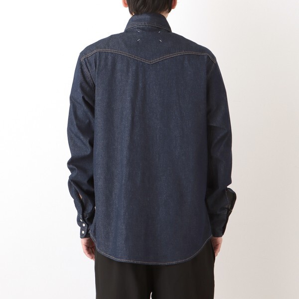 メゾンマルジェラ シャツ デニムシャツ ネイビー メンズ Maison